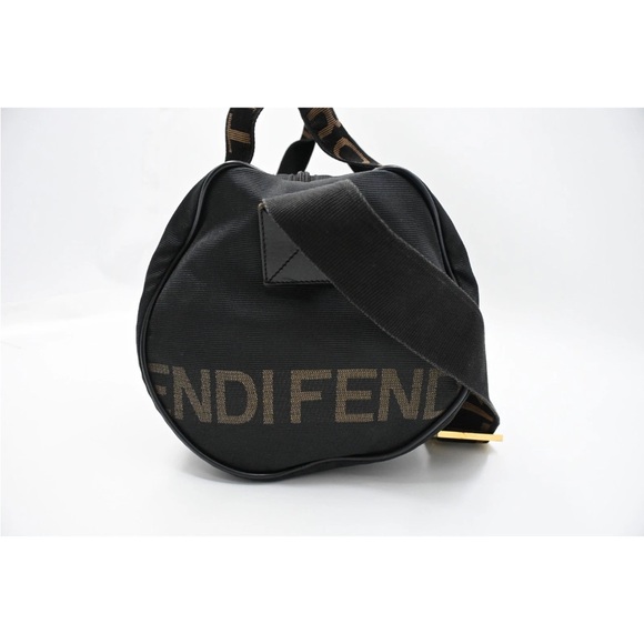 Fendi Black & Brown Canvas / Leather Medium Size Duffle Tote W / Pouch - Picture 5 of 13